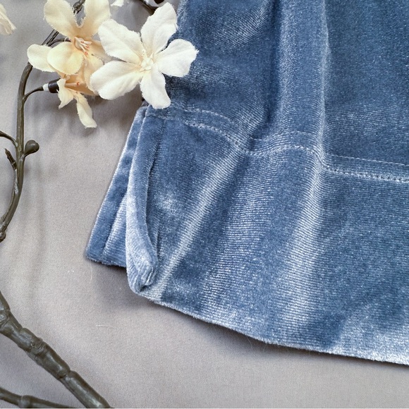 Anthropologie blue velvet mock neck velvet top, S. - Picture 5 of 8